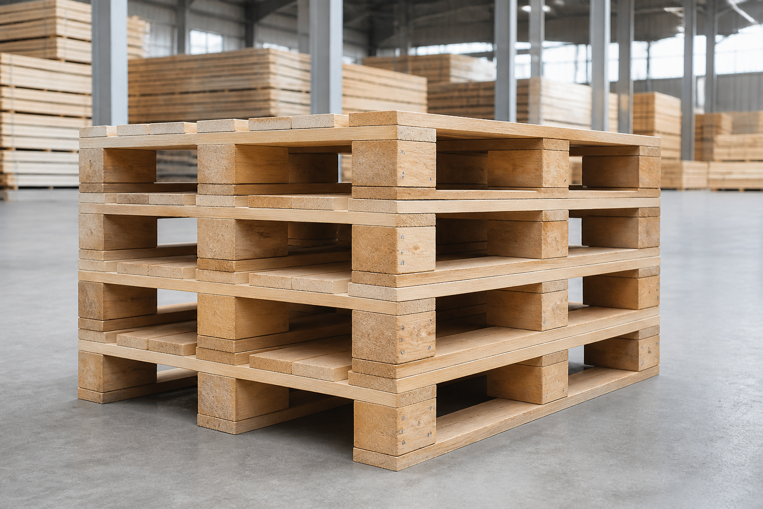 Light-coloured wooden pallets
